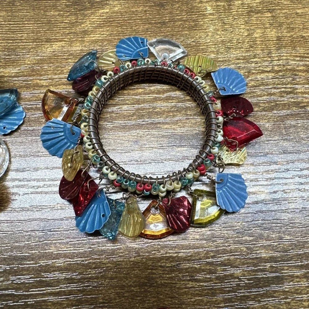 Vintage‎ Bohemian Beaded Napkin Rings Holders Set Of 4 Eclectic Colorful Unique